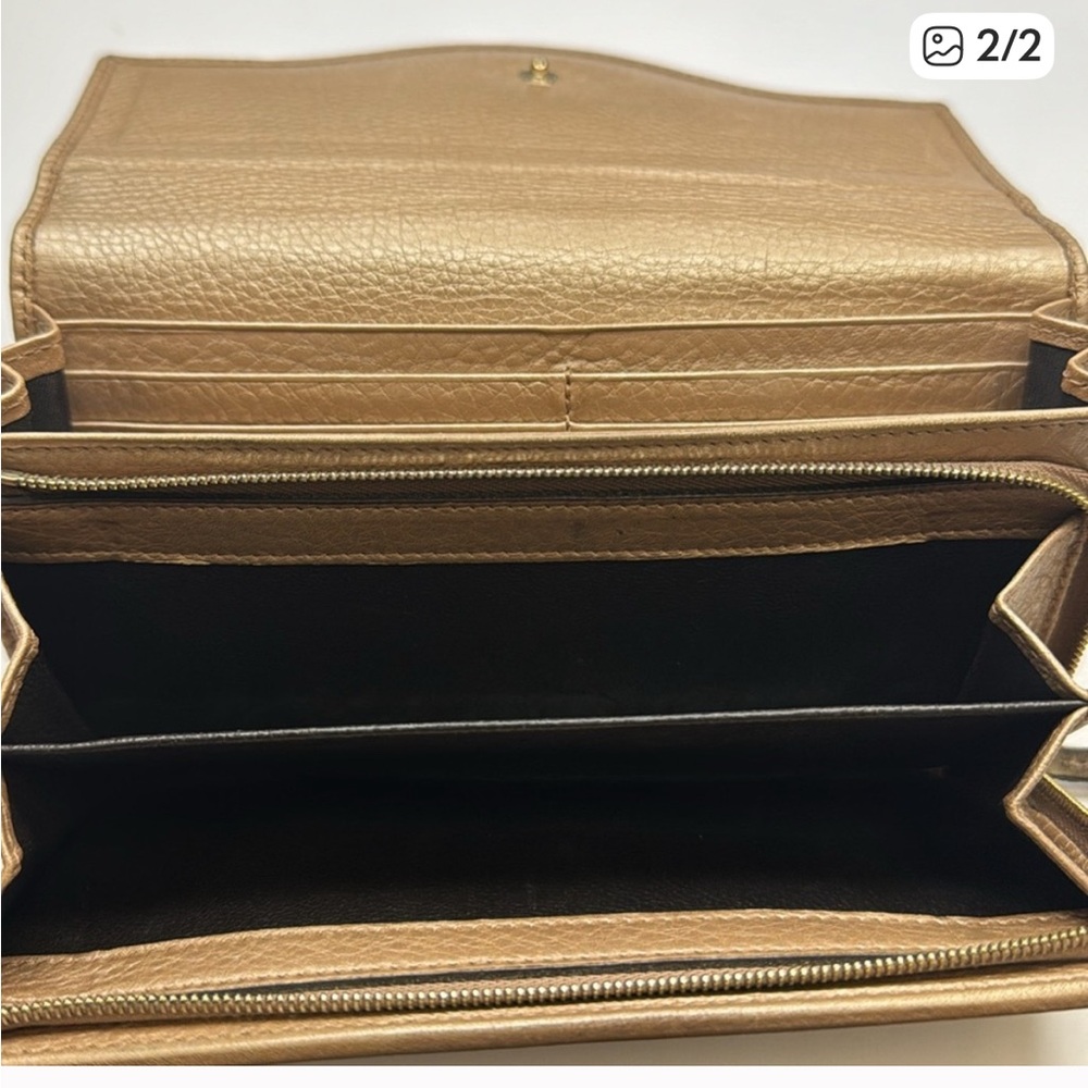Gucci Gold Leather Women's Wallet - Picture 2 of 11